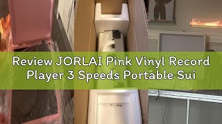 Download lagu Review JORLAI Pink Vinyl Record Player 3 Speeds Portable Suitcase Turntable with Built-in Dual Speak mp3