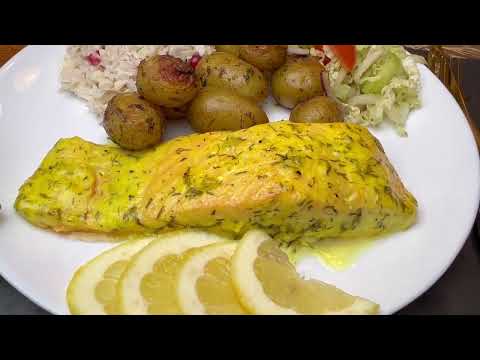 Łosoś w sosie koperkowo- cytrynowym. Smaczny i prosty przepis.