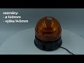 LED maják oranžový 12V / 24V - 12x3W LED ECE R65/R10 s magnetom (140x140mm) - Video Youtube