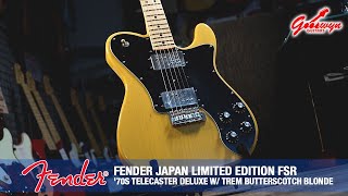 Video thumbnail for Fender Japan Limited Edition FSR '70S Telecaster Deluxe W/ Trem Butterscotch Blonde by Gooswyn Guitars