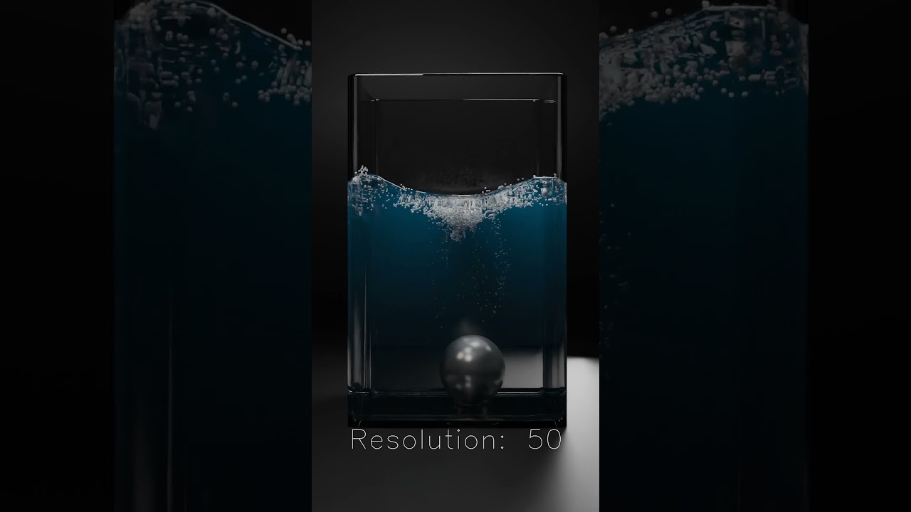 water simulation up to 128 resolution #3danimation #simulation #satisfying #physics #water #blender