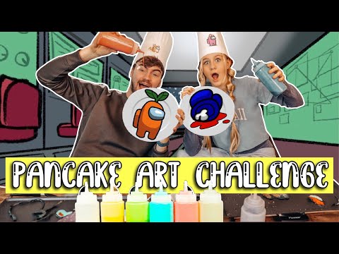 AMONG US PANCAKE ART CHALLENGE | MaVie