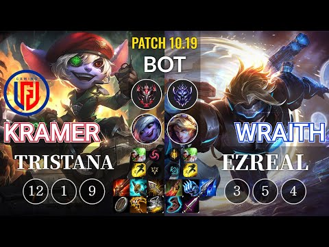 LGD Kramer Tristana vs Wraith Ezreal Bot - KR Patch 10.19