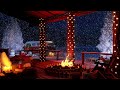 Cozy Christmas Cabin Porch Ambience - Crackling Fireplace and Blizzard Sound for Relaxation 4K