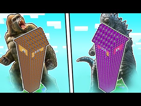 KİNG KONG UZAY KULE VS GODZİLLA UZAY KULE! 😱 - Minecraft