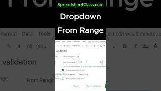 Make a dropdown menu from a range of cells in Google Sheets