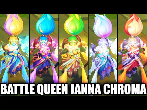 All Battle Queen Janna Chroma Skins Spotlight (League of Legends)
