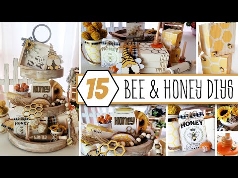 , title : '15 BEE & HONEY TIERED TRAY DIYS | Summer Home Decor Ideas | Bee & Honey CRAFT KITS ARE HERE!