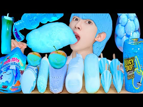 ASMR ICE CREAM BLUE PARTY 다양한 블루 아이스크림 젤리 먹방 DESSERTS JELLY CANDY MUKBANG EATING SOUNDS 咀嚼音 モッパン