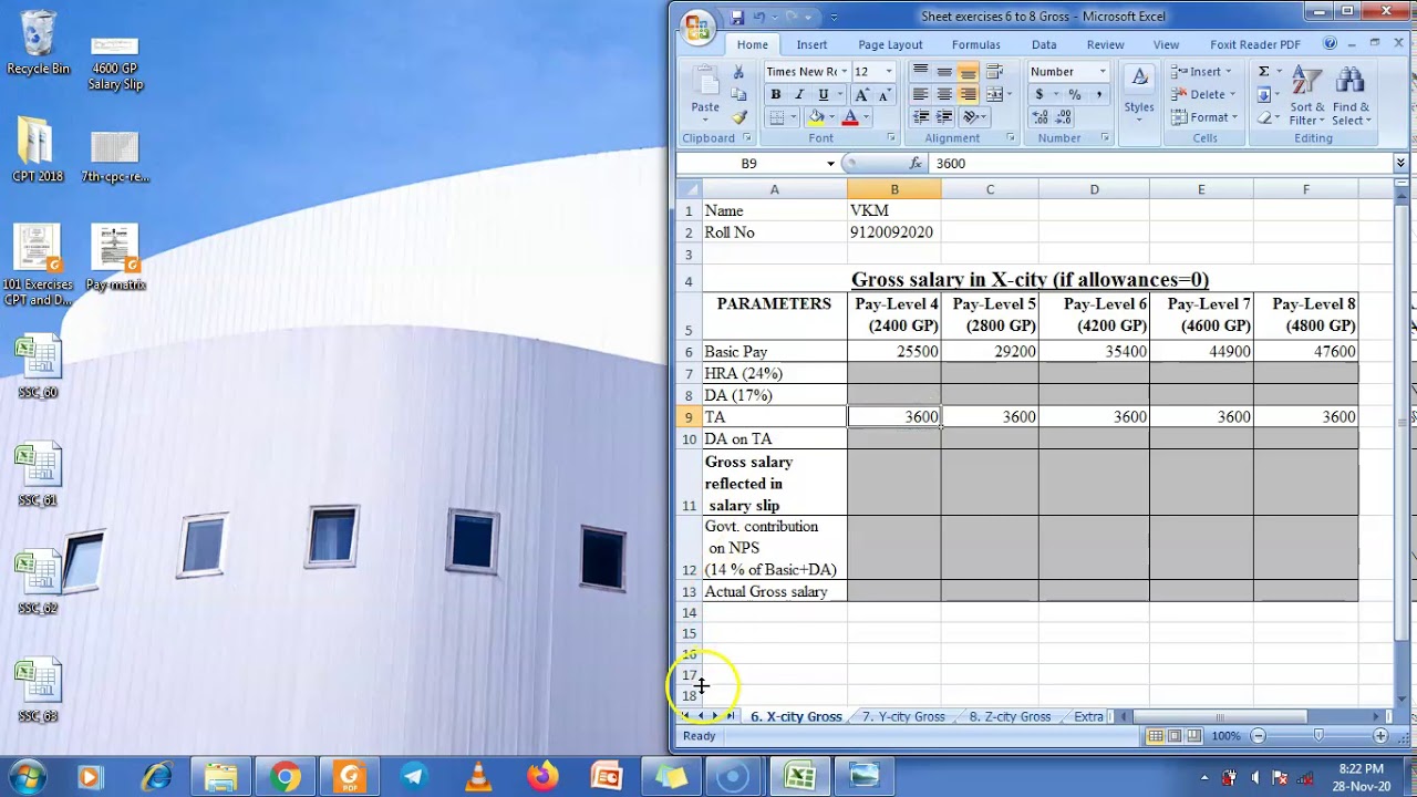 SSC CPT Excel Exercise 6-8 (PDF Ex 64-66):