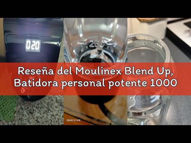 Vídeo relacionado con Moulinex Blend Up, Batidora personal potente 1000 W, 8 programas automáticos, pica hielo, ideal para batidos, smoothies y bebidas saludables, diseño compacto, jarra resistente, azul, LM19H4F0