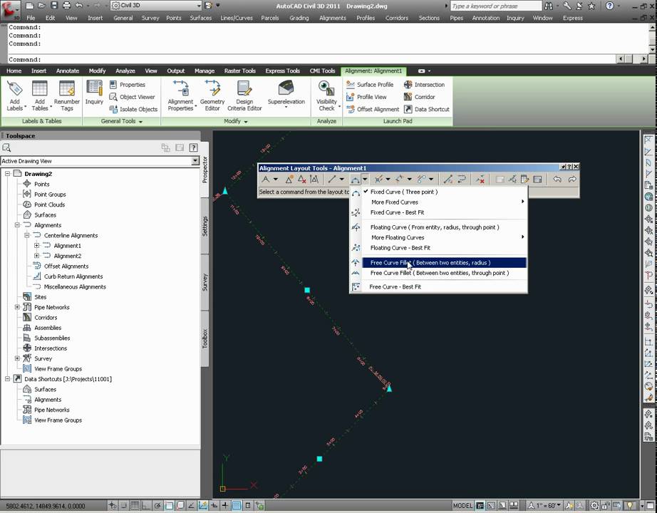Civil 3D Alignment Creation