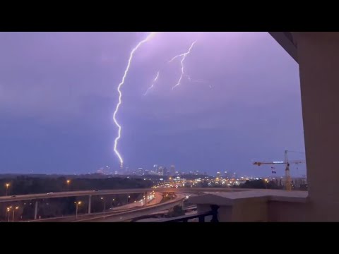 Lightning over Sidney Marcus at Lenox Road