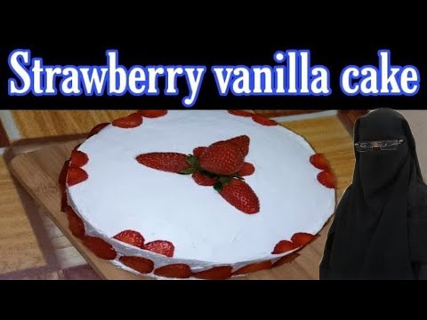 Strawberry Vanilla Cake Recipe ||Without oven ||by Asma's kitchen