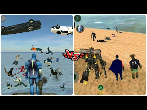 Rope Hero Vice Town Under The Sea & Funny Moments - Vegas Crime Simulator All Heros Review