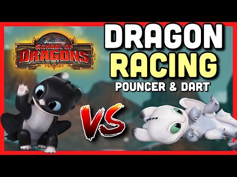 WHO IS THE FASTER NIGHTLIGHT? | Pouncer VS Dart [Racing Challenge] - School of Dragons Gameplay