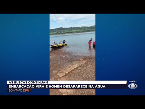 Embarcação vira no Alagado do Iguaçu e homem desaparece em Candói