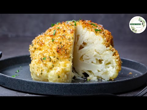 Whole Roasted Cauliflower with Cheese Sauce 🌱 Запечённая Цветная Капуста под Сырным Соусом