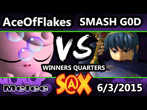 S@X - VGz | Smash GOD (Marth) vs Ace of Flakes (JigglyPuff) SSBM Winners Quarters - Smash Melee