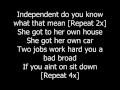 Indepentdent - Webbie ft. Lil' Bossie [lyrics]