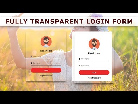 Transparent Login Form with HTML & CSS - How To Create Login Form In HTML and CSS - Sign In Form
