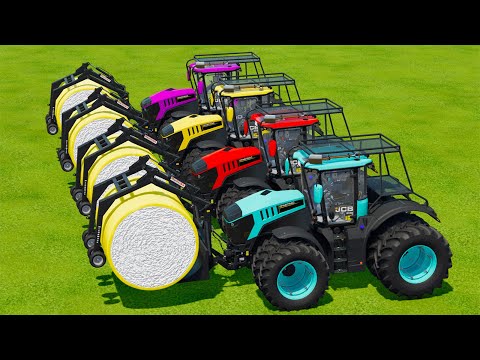 HARVESTING AND TRANSPORT COTTON WITH JCB TRACTORS - Farming Simulator 22