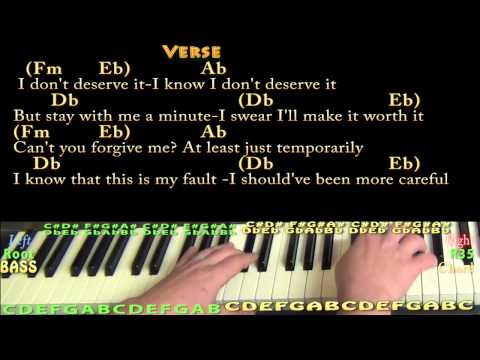One Last Time (Ariana Grande) Piano Cover Lesson in Ab with Chords/Lyrics