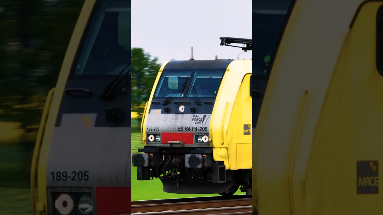 Siemens Eurosprinter ES64F4 with freight train #trains #railway #railroad #trainspotting #dronevideo