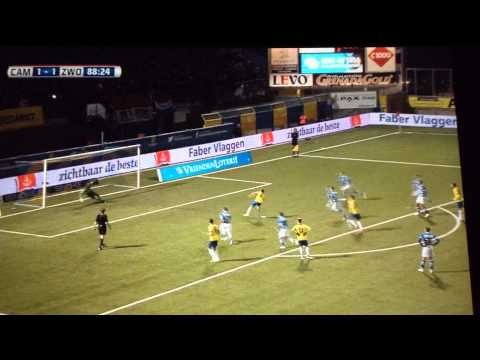 89' Doelpunt Erik Bakker PEC Zwolle - Sc Cambuur 2-1