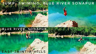 preview picture of video 'JUMPING SWIMING, IN BLUE RIVER SONANUR 2018 EAST JAINTIA HILLS, MEGHALAYA,'