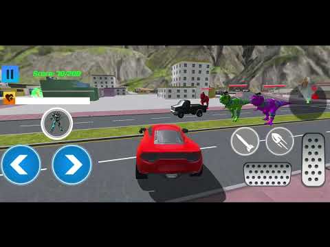 Dino Robot Car: Shooting Game - Dino Robot Transformation Games