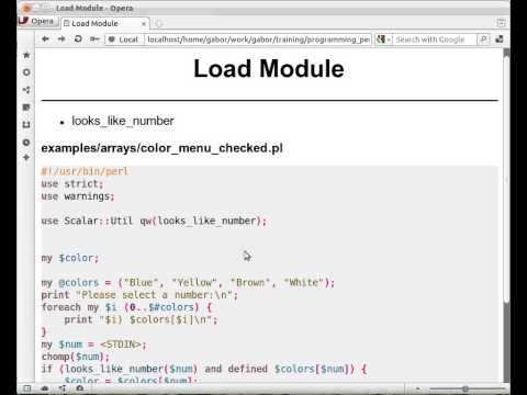 Beginner Perl Maven tutorial 4.10 - Looks like number