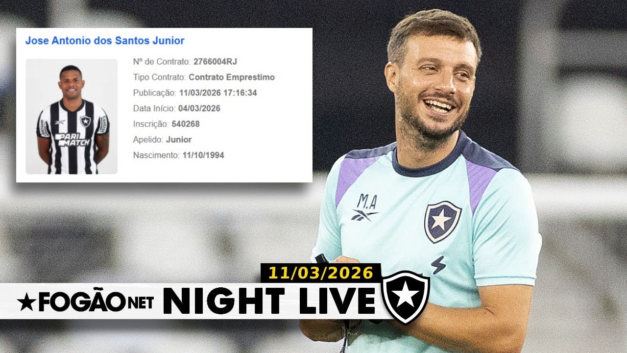 NIGHT LIVE | Júnior Santos é regularizado e pode estrear pelo Botafogo; goleiros na mira