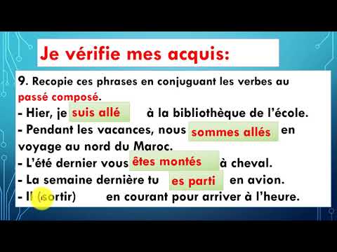 le passé composé avec l'auxiliaire être ( 1) الماضي المركب
