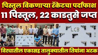 पिस्तुल विकणाऱ्या रॅकेटचा पर्दाफाश; 11 पिस्तूल, 22 काडतुसे जप्त