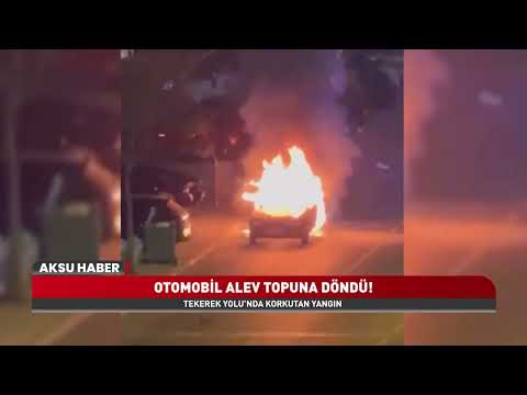 Tekerek Yolu’nda Korku Dolu Anlar! Alevler Otomobili Tamamen Sardı