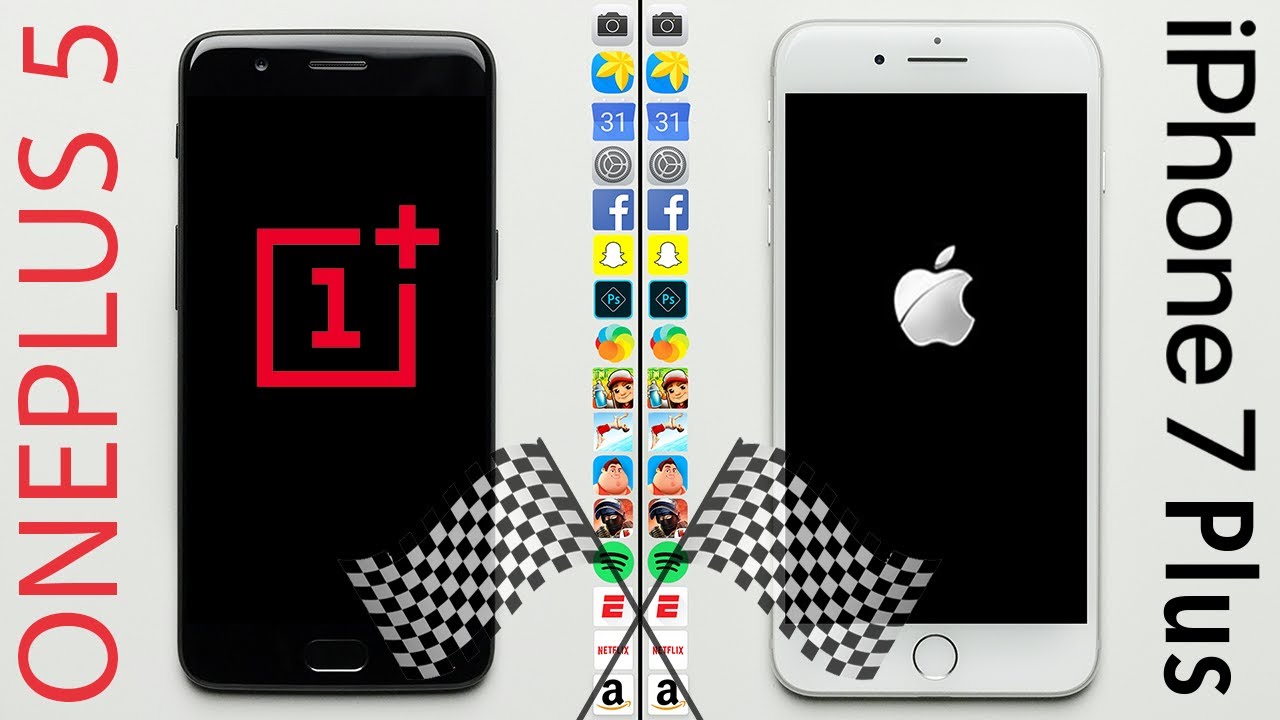 OnePlus 5 vs. iPhone 7 Plus Speed Test