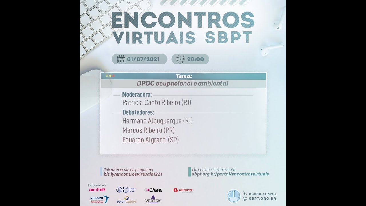 Encontros Virtuais SBPT: DPOC ocupacional e ambiental (01/07/21)