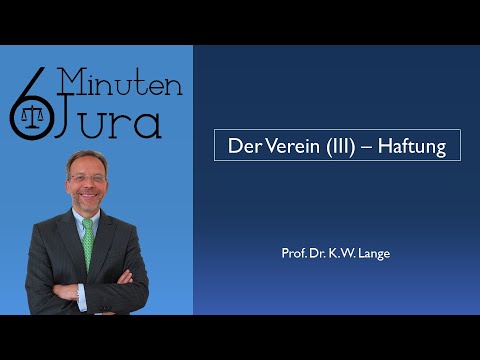 Der Verein (III) - Haftung