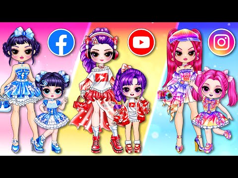 What’s the BEST Social Media Family Fashion for Huntrix? | DIY Fashion Paper Dolls