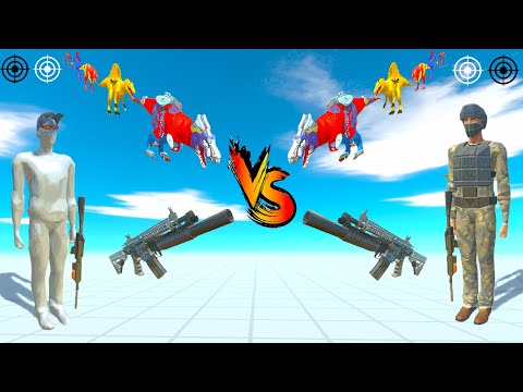 FPS AVATAR vs COMMANDO KILLING RACE - Animal Revolt Battle Simulator ARBS