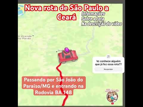Nova Rota de São Paulo/Nordeste passando pela Rodovia BA148 São João do Paraiso, Cordeiros Condeuba