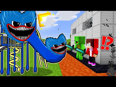 HUGGY SLIDE EATER vs The Most Secure House - Minecraft gameplay by Mikey and JJ (Maizen Parody)