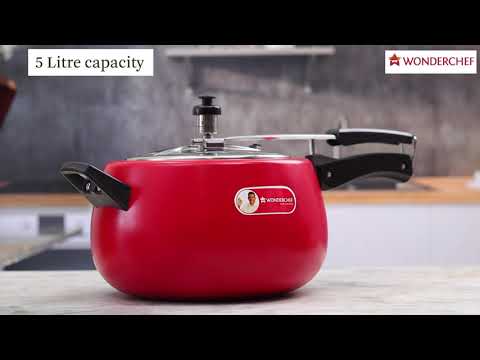 Regalia Induction Base Pressure Cooker with Inner Lid, 5L, 2 Years Warranty, Red