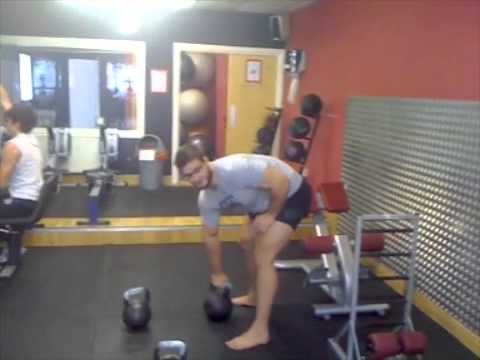 40kg (88lbs) Bottoms up kettlebell press.