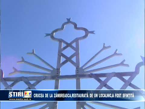Crucea de la Zâmbreasca, restaurată de un localnic, a fost sfințită