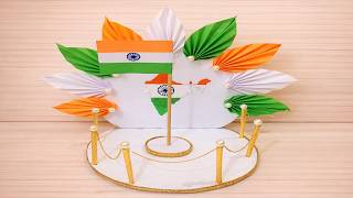 independence day craft ideas | tricolor craft ideas - flag hoisting decoration