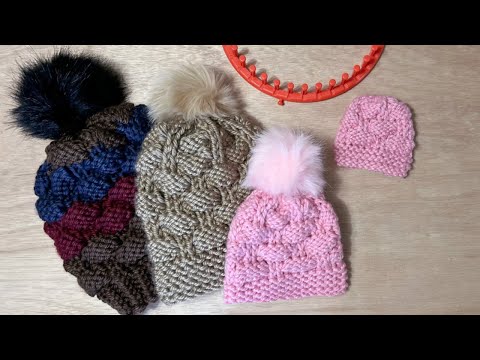 How to LOOM Knit a Hat -The Textured Ribbon Stitch aka The Brickwall