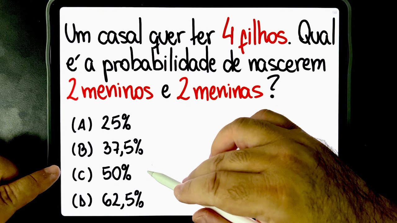 🔥 Problema de PROBABILIDADE de ter DOIS FILHOS MENINOS E DUAS FILHAS MENINAS 😱 Você consegue?
