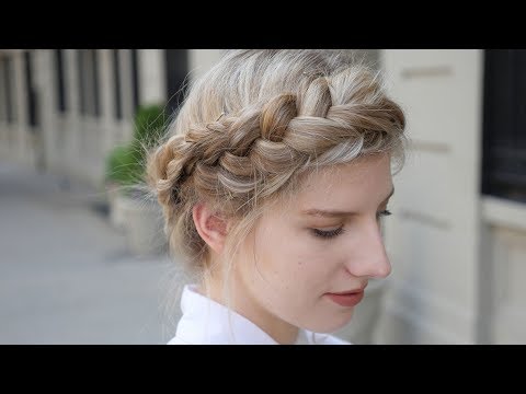 Braided Updo with a Flower Crown - YouTube